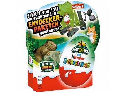kinder 'Natoons' čokoládové vajíčko s překvapením 4ks, 80g