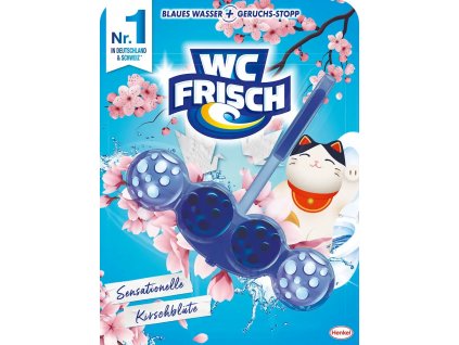 WC Frisch Blau Kraft-Aktiv závěsný blok se svěží vůní třešňových květů 50 g