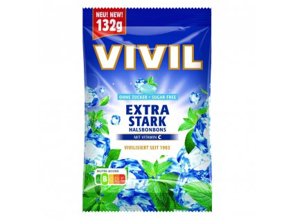 Vivil bonbony Extra silné bez cukru 132g