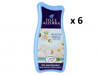 Felce Azzurra Osvěžovač vzduchu Casa Gel Talco & muschio bianco 6x140 g-VÝHODNÉ BALENÍ