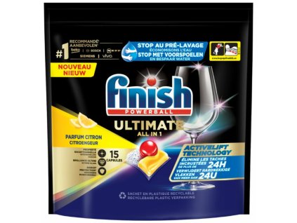 Finish Powerball Ultimate All in 1 s vůní citronu kapsle do myčky 15 ks