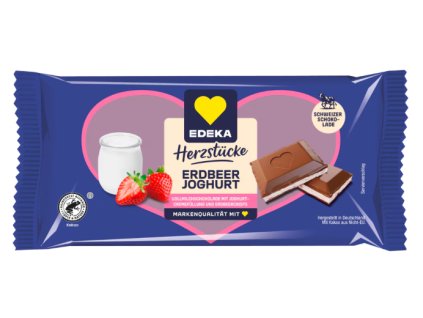 Edeka mléčná čokoláda s jahodovo jogurtovou náplní 90 g