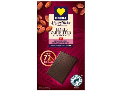 Edeka Švýcarská hořká čokoláda se 72% kakaa 100g