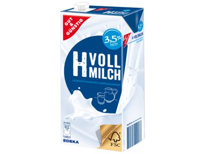 G&G Trvanlivé plnotučné mléko 3,5%  1L  - originál z Německa