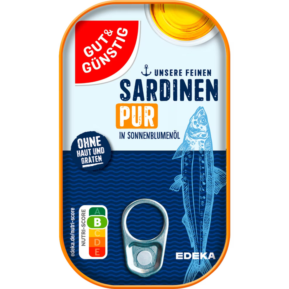 G&G Sardinky v slunečnicovém oleji 125g - originál z Německa