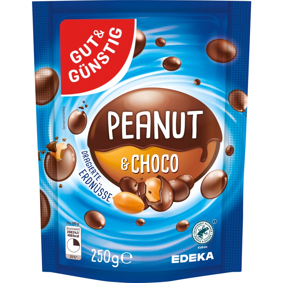 G&G Dražované arašídy v čokoládě - jednobarevé 250g - originál z Německa