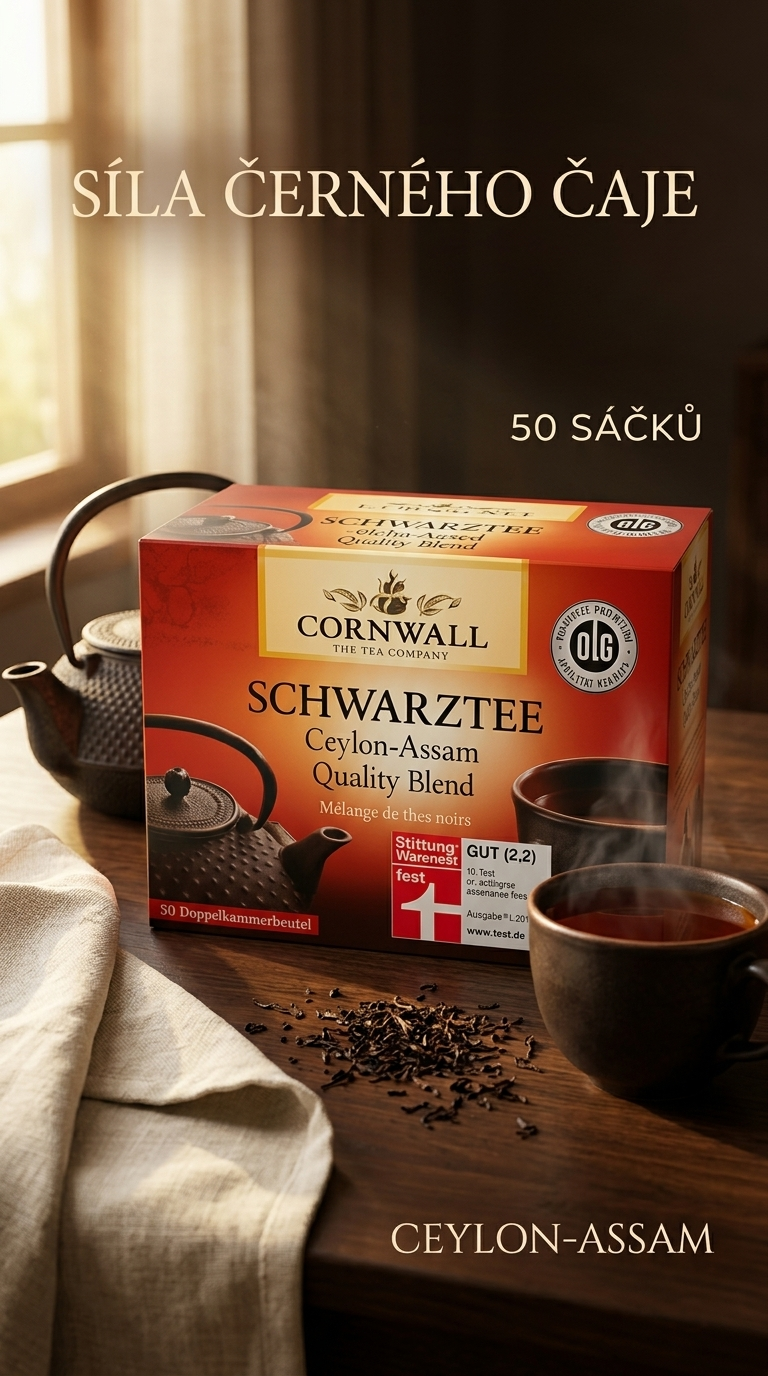 Cornwall černý čaj 50 sáčků 87,5g - čajový rituál