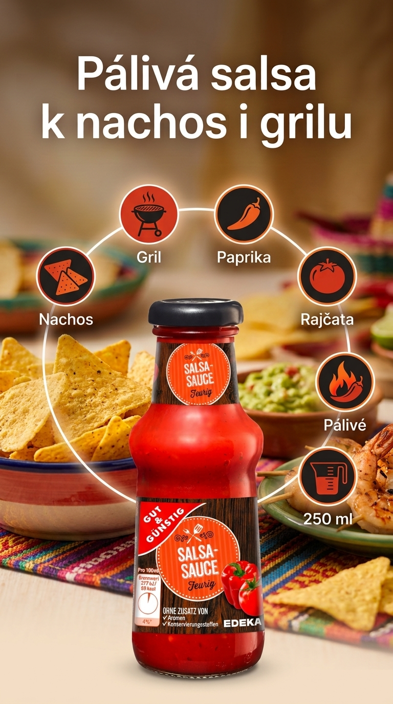 G&G Salsa omáčka - mobilní infografika