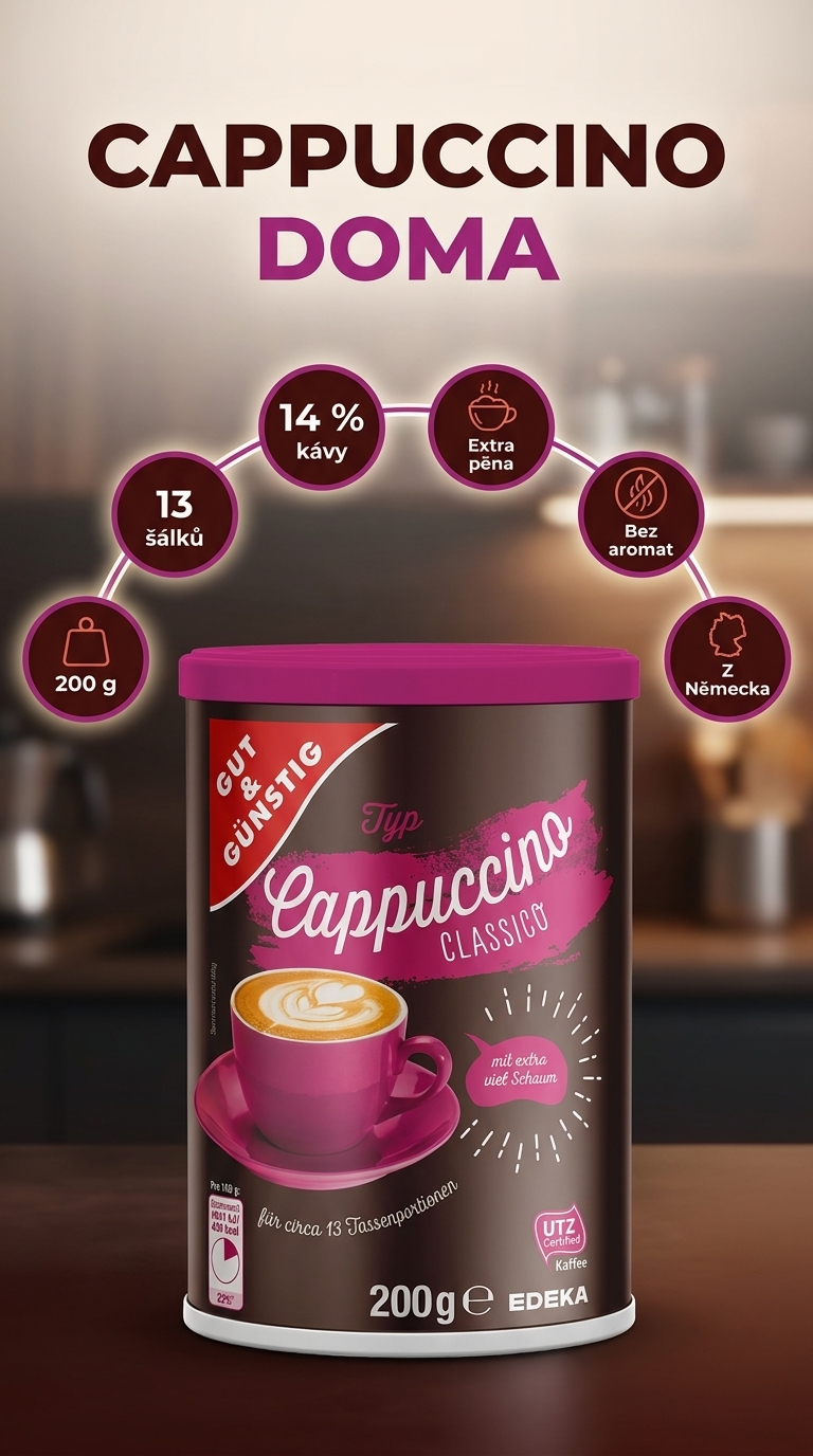 G&G CAPPUCCINO CLASSICO 200 g - mobilní infografika
