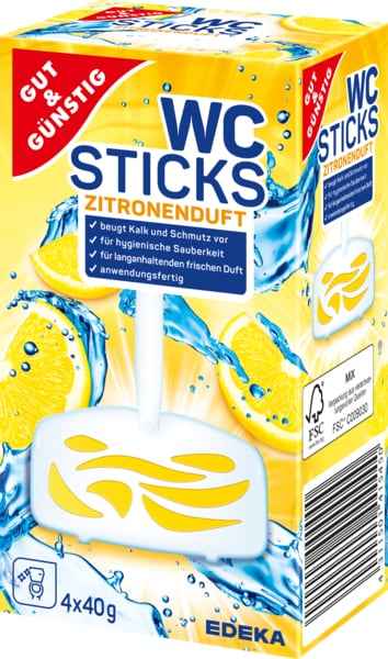 G&G Závěsný WC blok - LEMON 4ks, 160g - originál z Německa