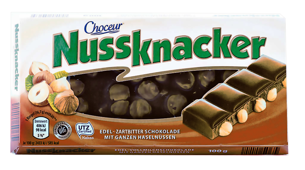 Choceur Nussknacker jemně hořká čokoláda s lískovými ořechy 100g - originál z Německa