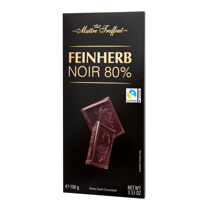 Maitre Truffout Truffout Premium hořká čokoláda s 80% kakaa 100g - originál z Německa