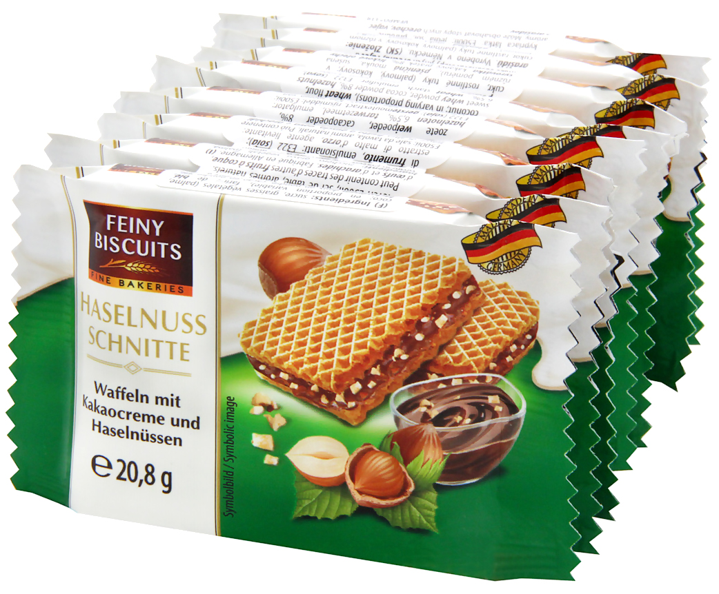 Feine Biscuits Biscuit Lískooříškové oplatky 8×20,8g - originál z Německa