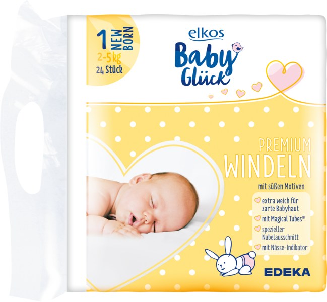 Elkos Premium dětské pleny 1+ NEW BORN 2-5 kg 28 ks - originál z Německa