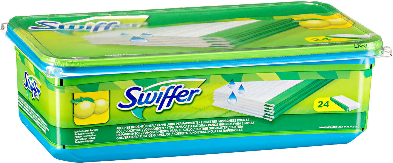 Swiffer Vlhčené ubrousky na podlahy v citrónové lázni, 24 ks - originál z Německa