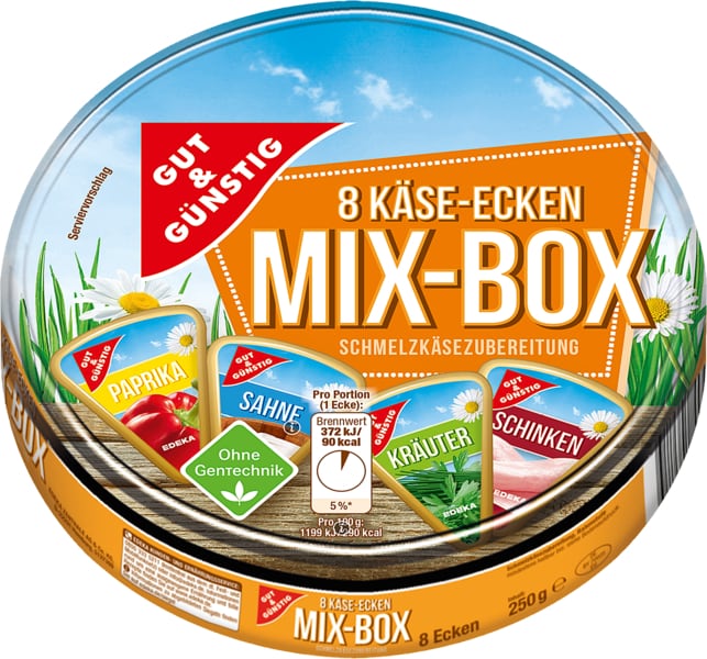 G&G Tavený sýr XXL MIX 4 druhy 8 ks, 250g - originál z Německa