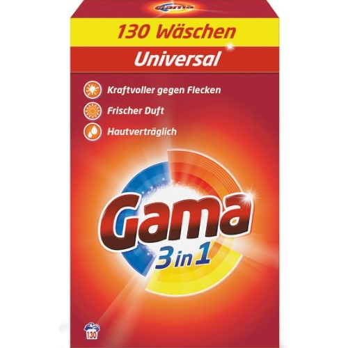 Vizir/Gama univerzální prací prášek 7,8 Kg, 130 dávek - originál z Německa