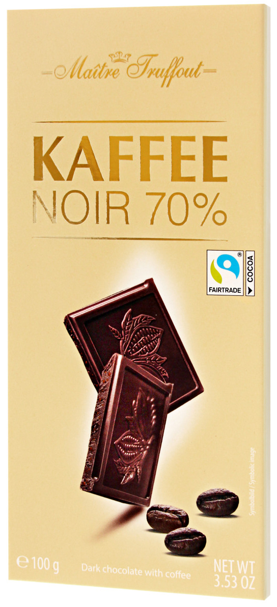 Maitre Truffout Truffout Noir jemně hořká kávová čokoláda 100g - originál z Německa