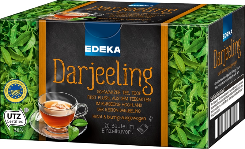 Edeka Darjeeling premium černý čaj 20 sáčků, 35g - originál z Německa