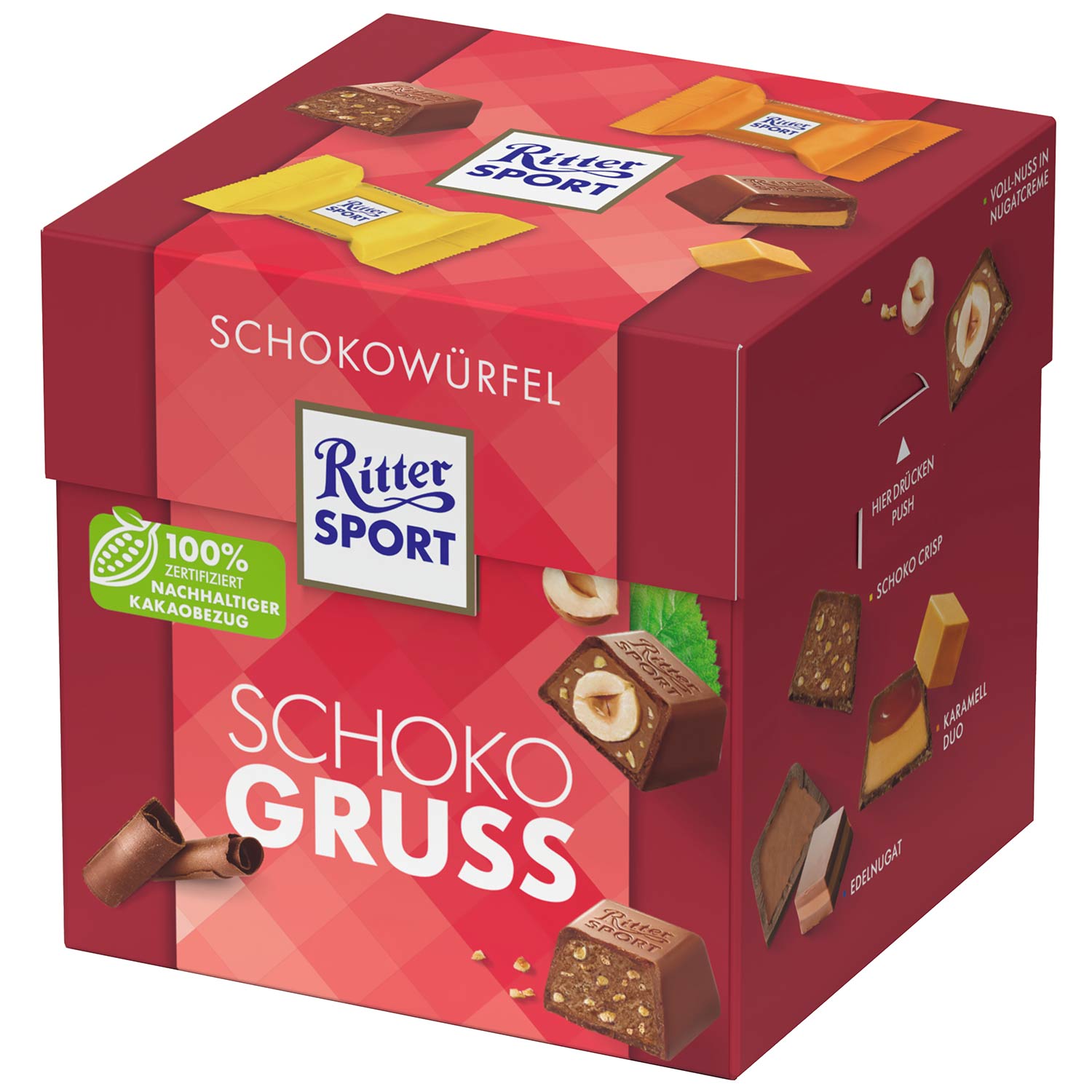 Ritter Sport čokoládová kostka - pestrý mix 22 ks, 176 g - originál z Německa