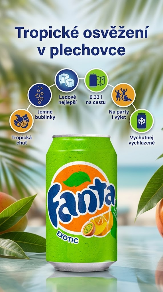 Fanta Exotic 0,33 l - mobilní infografika
