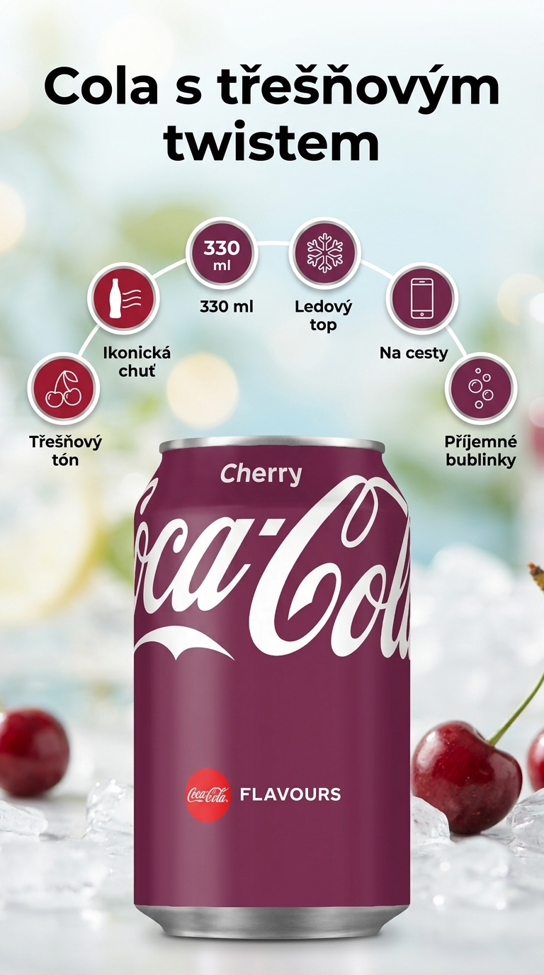 Coca Cola Cherry 0,33l - mobilní infografika