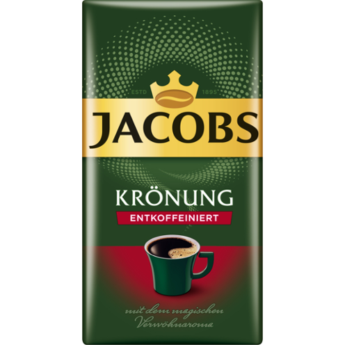 Jacobs Krönung mletá káva, bez kofeinu 500g