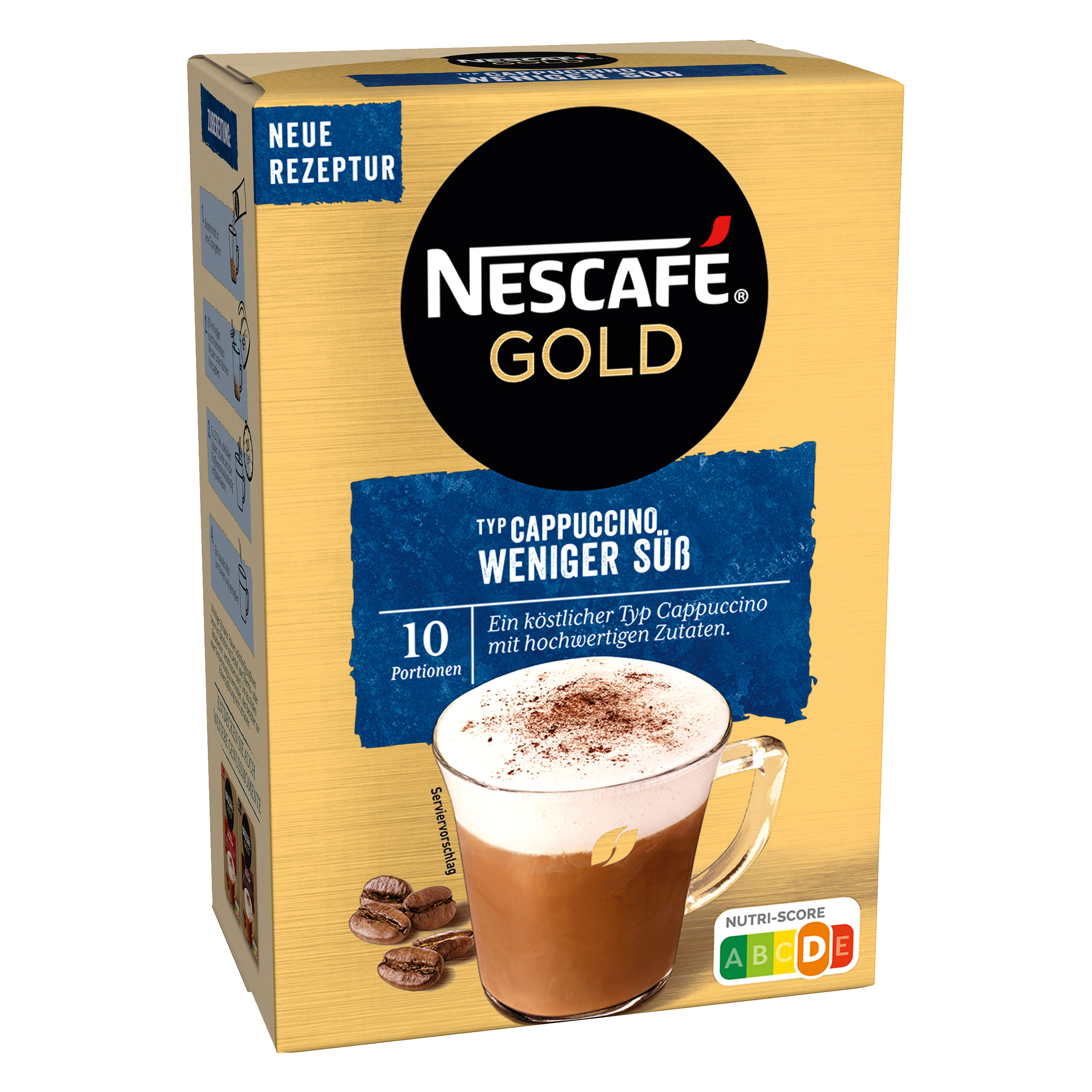 Nescafe Nescafé Gold Cappuccino s nízkým obsahem cukru 10ks, 125g