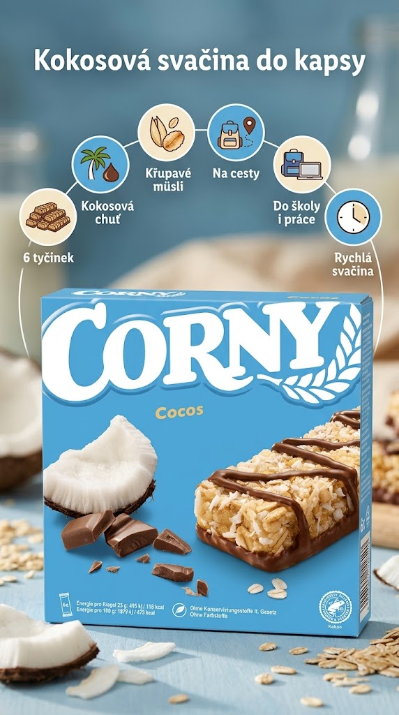 Corny Cocos - mobilní infografika