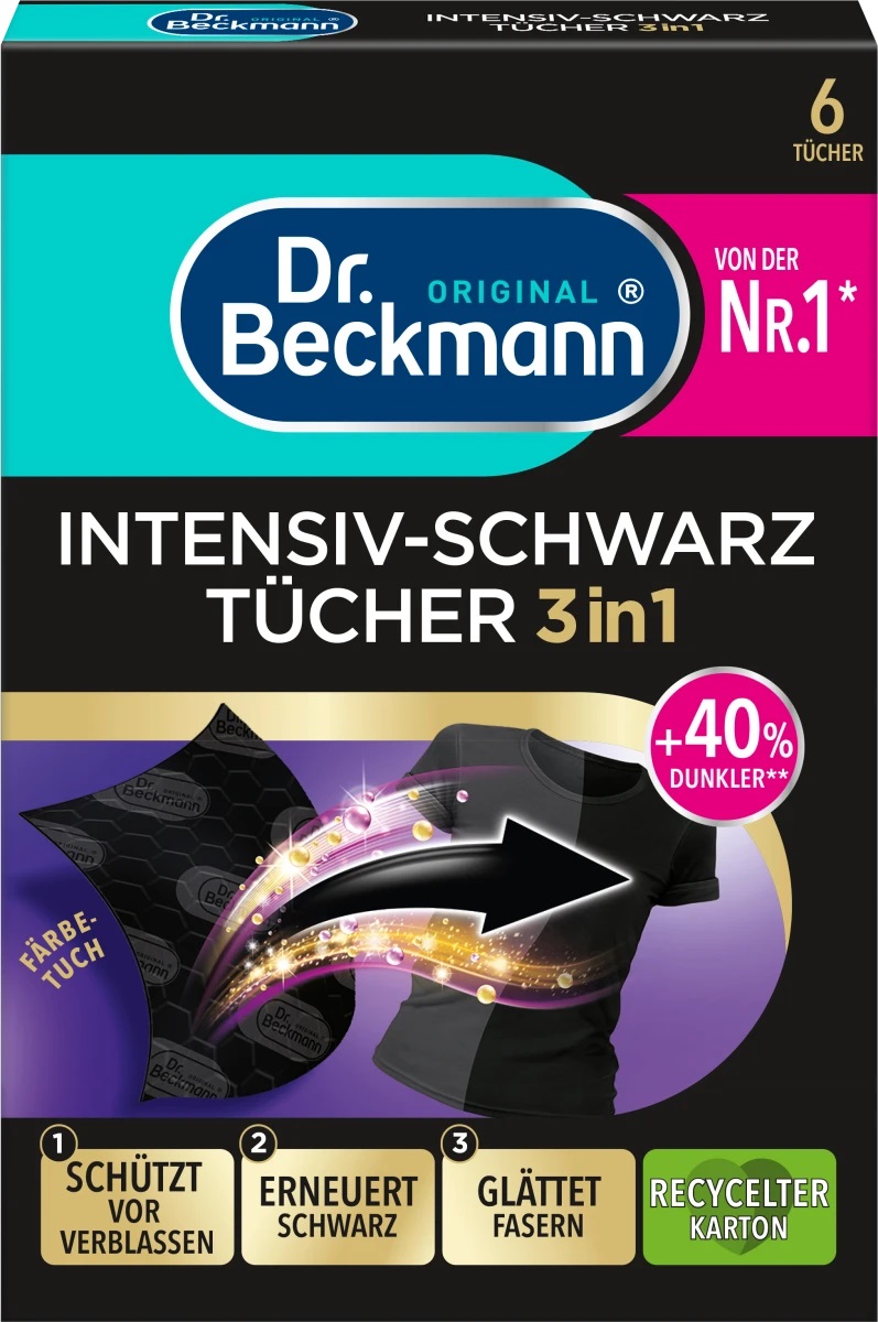 Dr. Beckmann Ubrousky pro obnovu černé barvy 3v1, 6ks