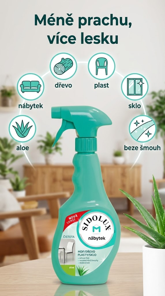 Sidolux M Aloe proti prachu 400 ml - mobilní infografika