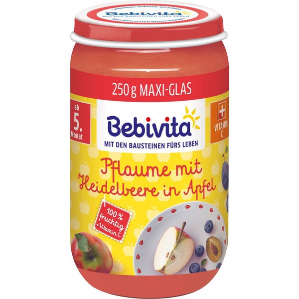 Bebivita 5+ Bio švestky, borůvky a jablko 250g/31.07.2024