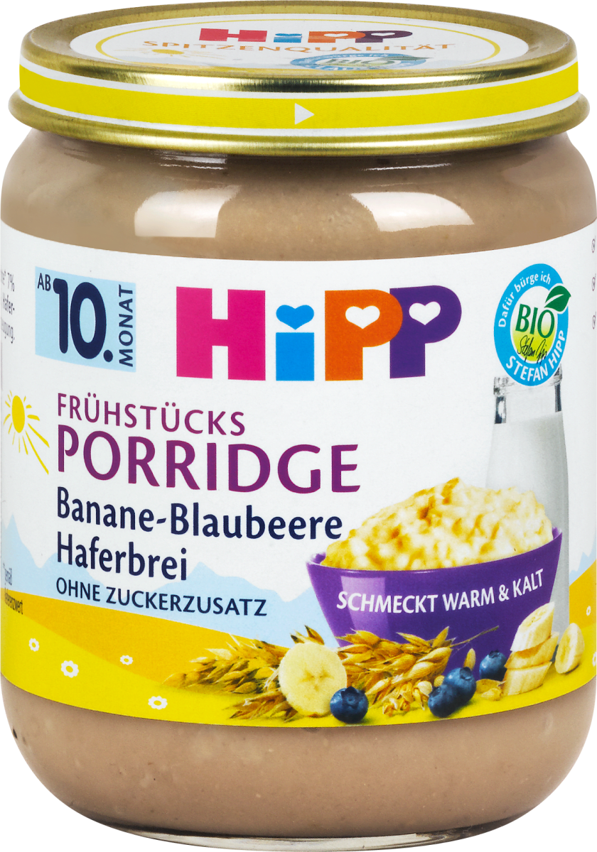 HiPP Bio Ovesná kaše s banánem a borůvkami 160 g 10+