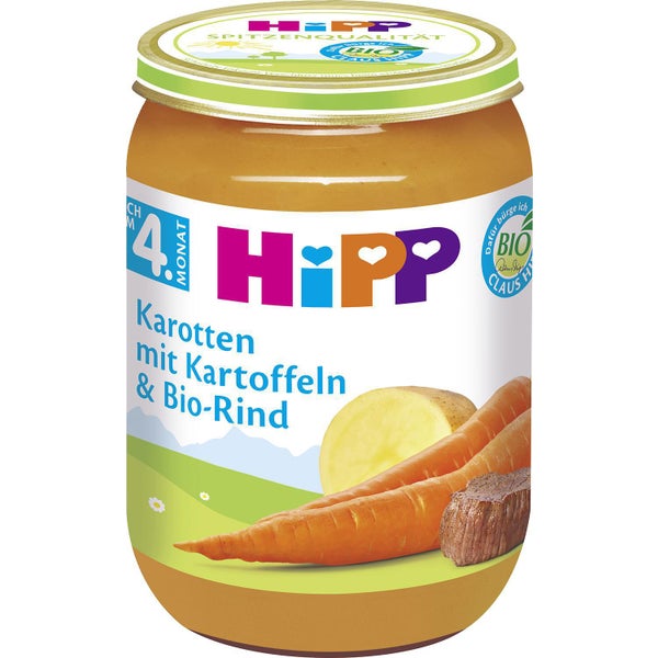 HiPP Bio Menu Mrkev s bramborem a BIO hovězím masem 190g 5+