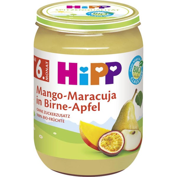 HiPP Bio Mango - marakuja v hrušce a jablku 190g 6+