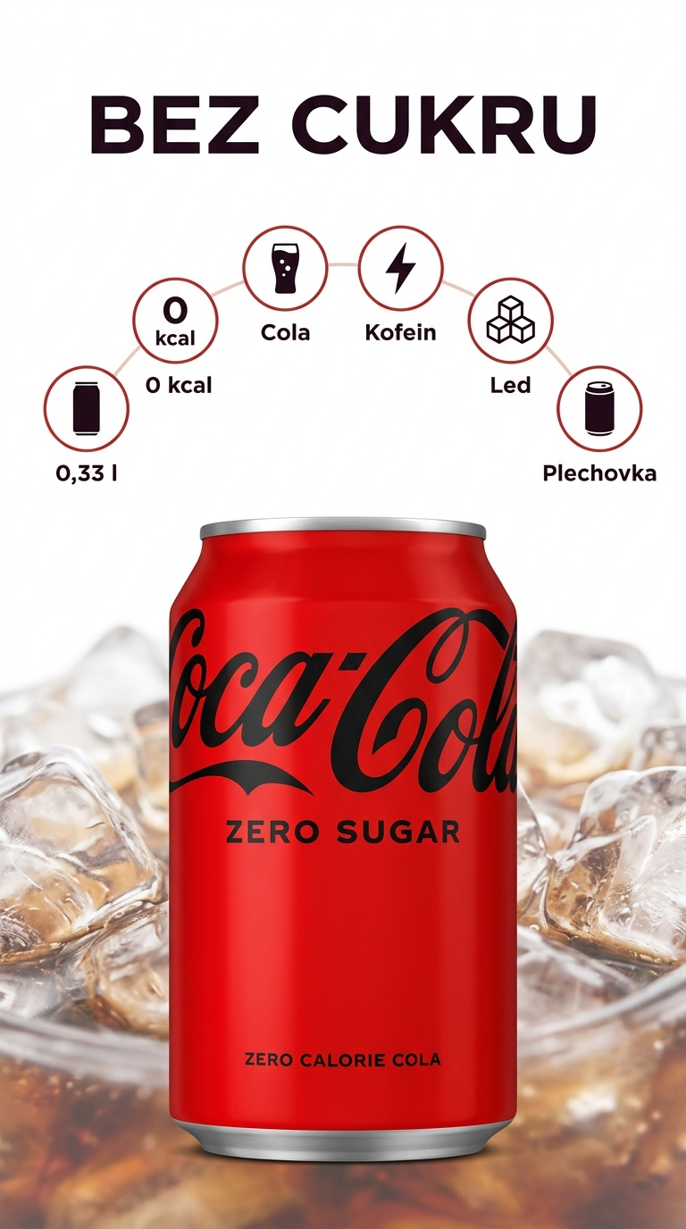 Coca-Cola Zero Sugar - mobilní infografika