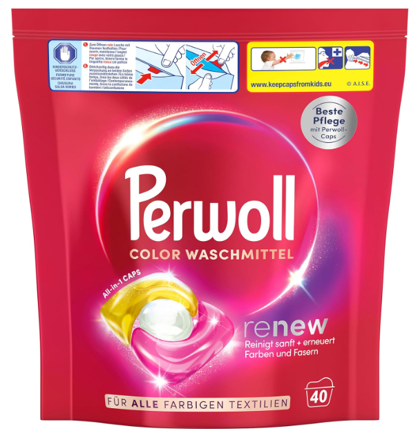 Perwoll Renew Color prací kapsle All-in-One 40 dávek, 540g