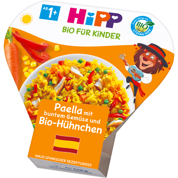 HiPP Bio dětský talíř Paella s barevnou zeleninou a bio kuřecím masem 250 g