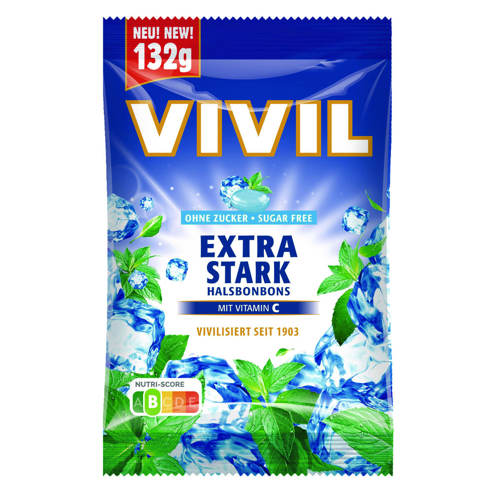 Edeka Vivil bonbony Extra silné bez cukru 120g