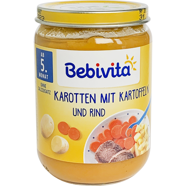 Bebivita 5+ Bio karotka s bramborem a hovězím masem 190g