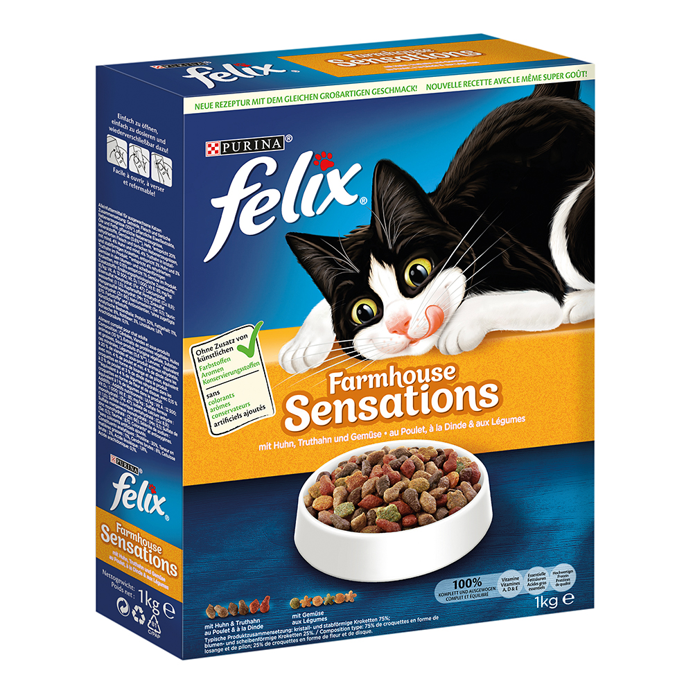 Felix Sensations Farmhouse s kuřecím, krůtím a zeleninou 1 kg