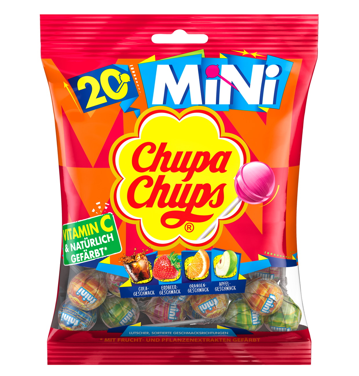 Chupa Chups Mini Lízátka s vitamínem C 20ks, 120g