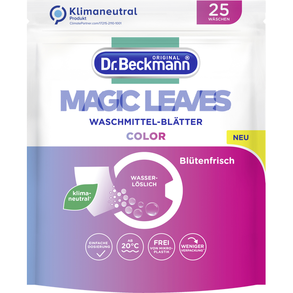 Dr. Beckmann Magic Leaves prací prostředek v listech na barevné prádlo 25 dávek