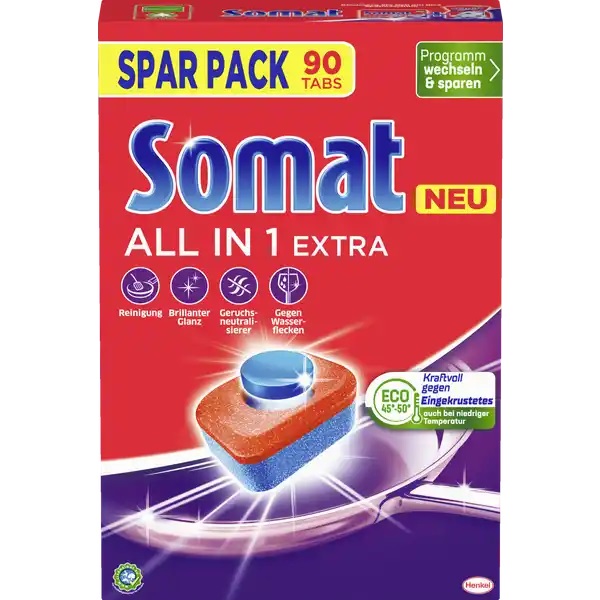 Somat All-in- 1 Extra tablety do myčky 90 ks, 1,62kg