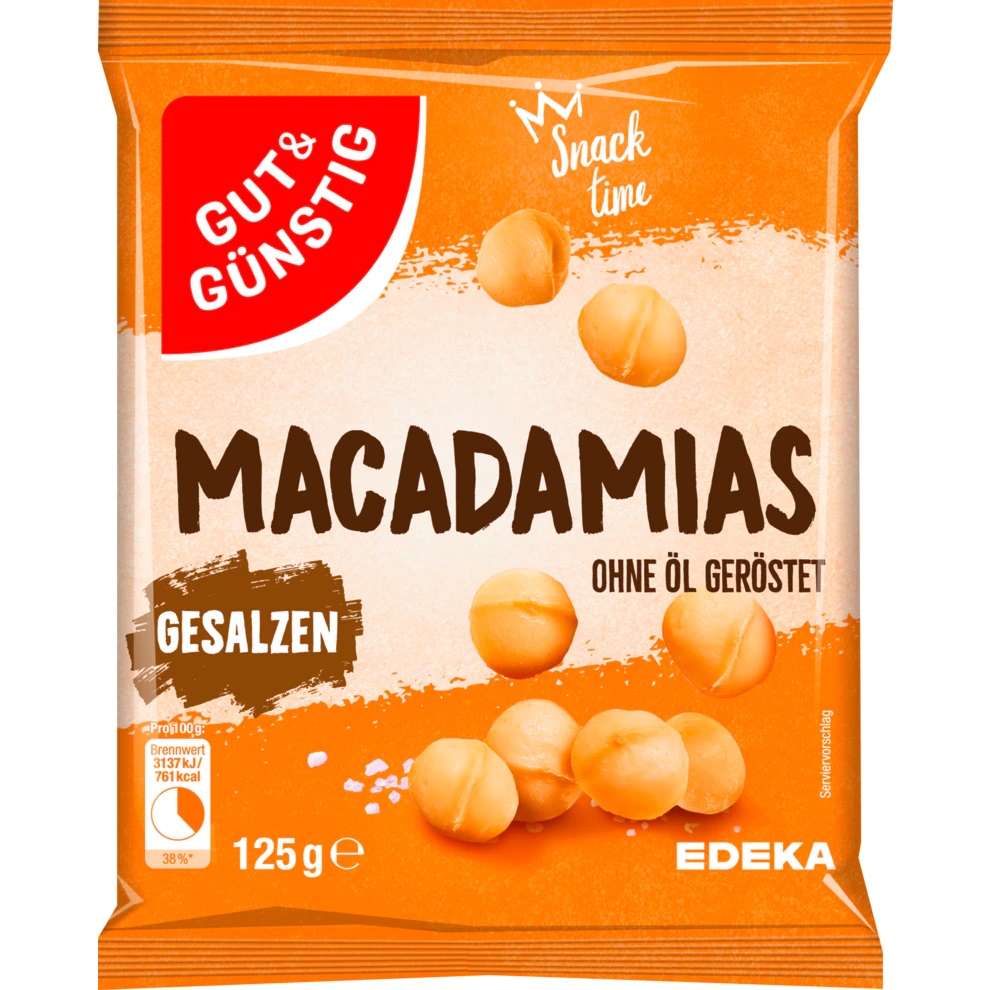 G&G pražené makadamové ořechy solené 125 g