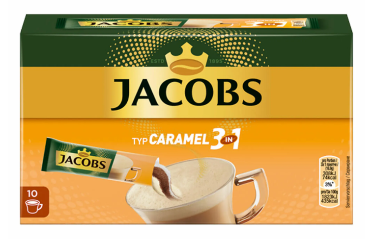 Jacobs instantní káva 3v1 Karamel 10 ks , 169 g