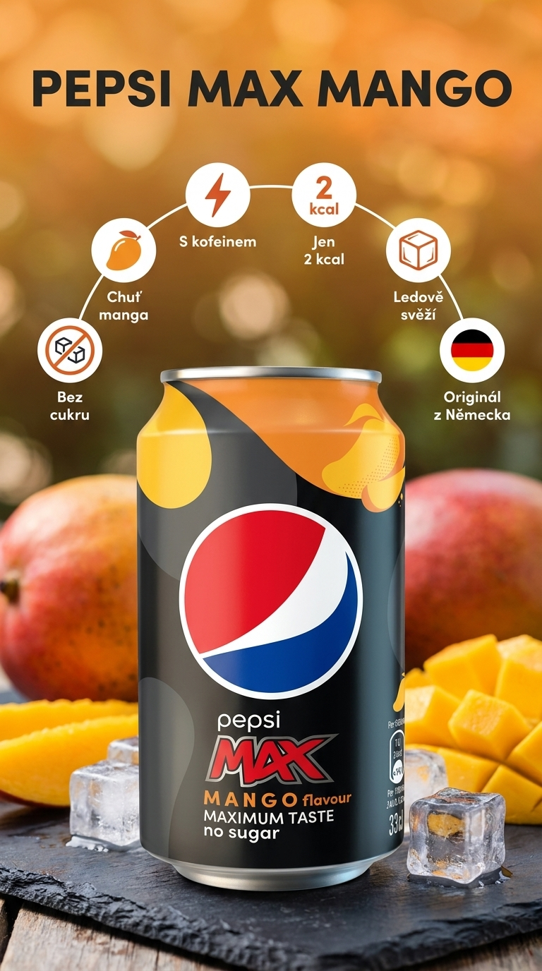 Pepsi Max Mango 0,33 l - mobilni infografika