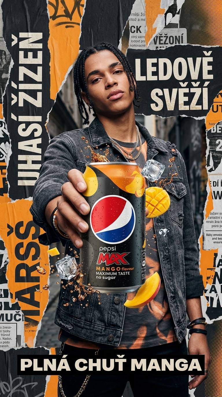 Pepsi Max Mango 0,33 l - lifestyle plakat