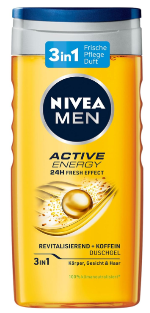 Nivea Men pečující sprchový gel Active Energy 3in1 pro muže 250 ml