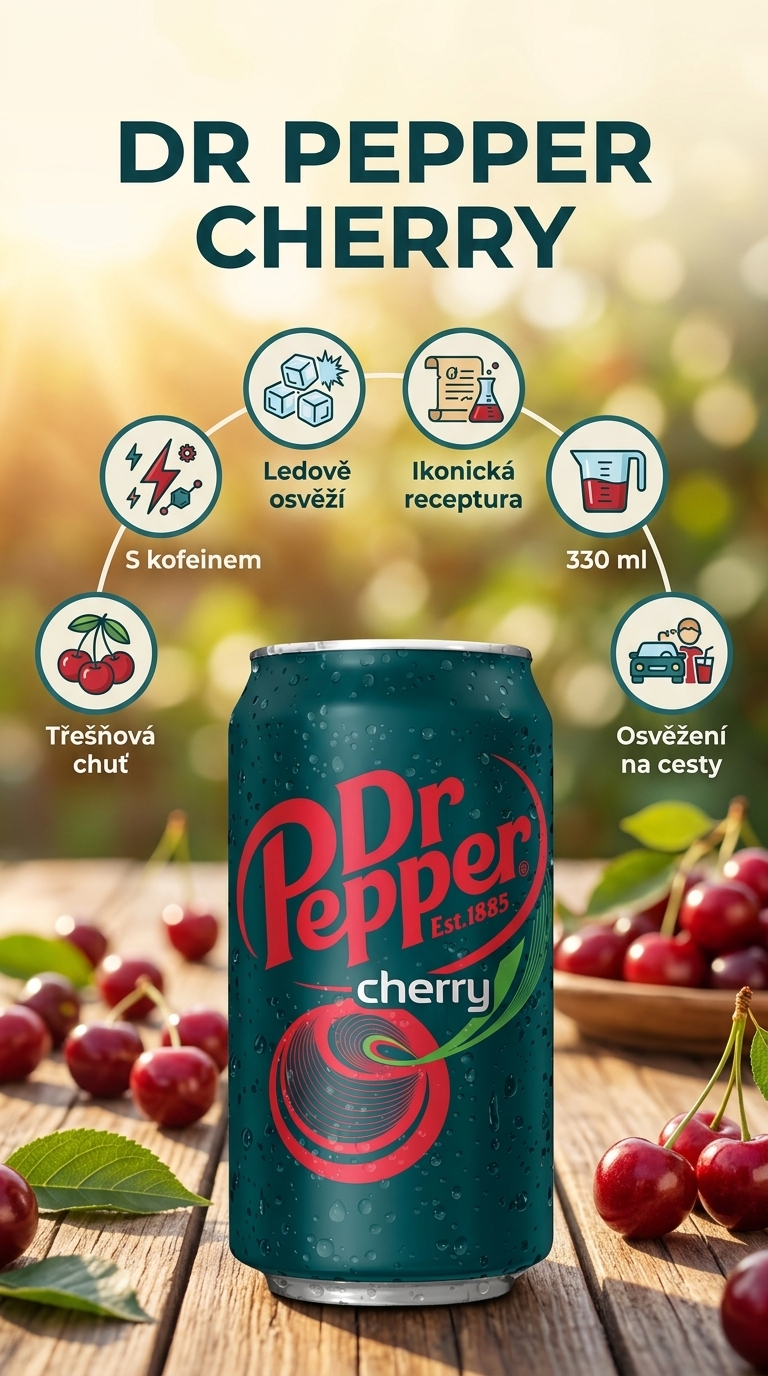 Dr Pepper Cherry limonáda 330 ml - mobilní infografika